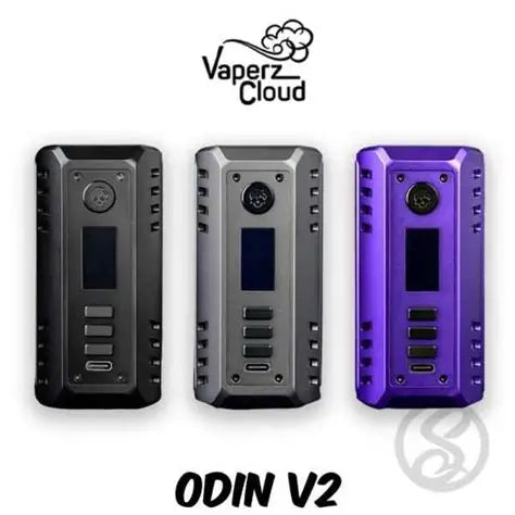 Three vaping devices labeled 'ODIN V2' with 'Vaperz Cloud' branding on a white background.